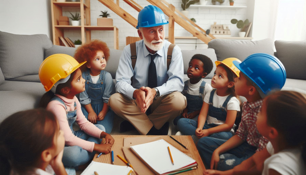 an old home inspector teaching young home inspectors